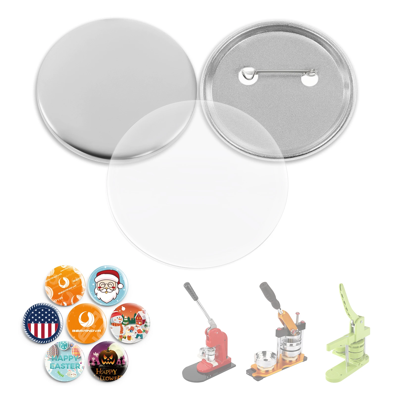 100 conjuntos de materiais par - Button Badge Blank avaliação e preço